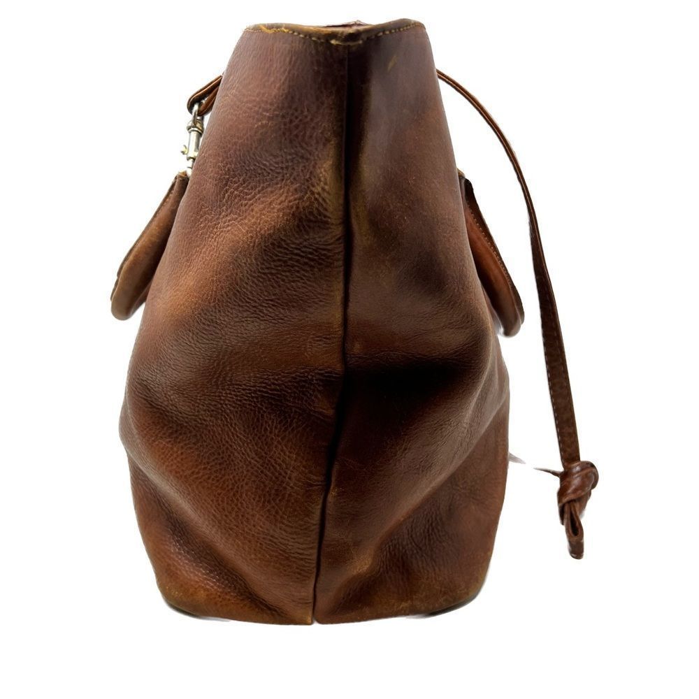 Marino Orlandi Brown Leather Satchel Tote - Picture 5 of 13